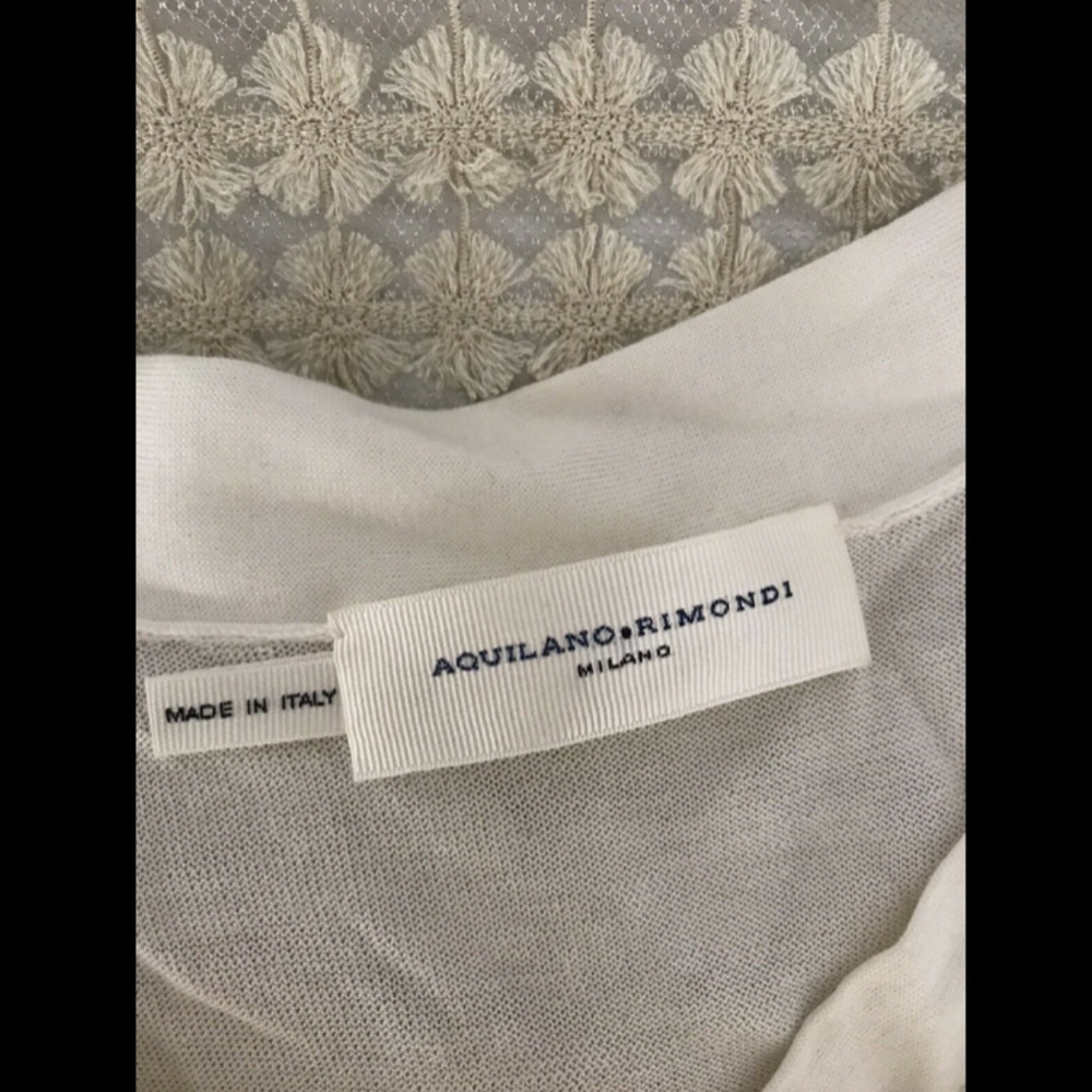 Aquilano Rimondi Women's Cardigan Sweater Ivory 40 - Picture 8 of 12